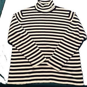 Ralph Lauren Navy and White striped turtleneck sweater. Size 1X